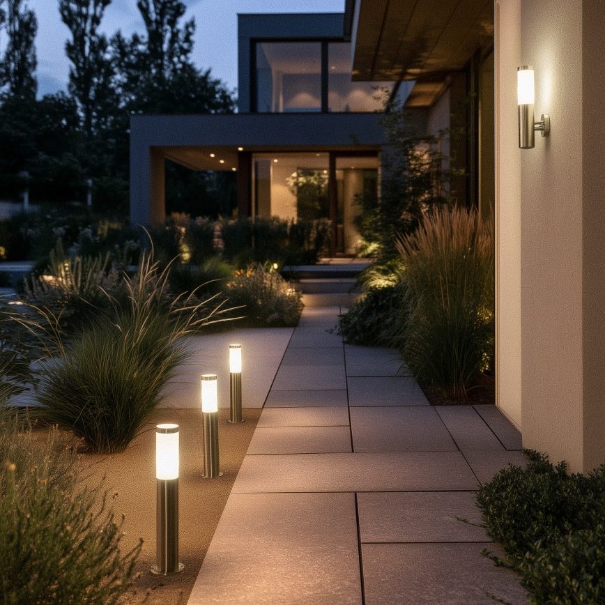 BRILAGI - LED Stmívatelná venkovní lampa ELIA 1xE27/6W/230V 2700-6500K IP44 Wi-Fi 100 cm matný chrom