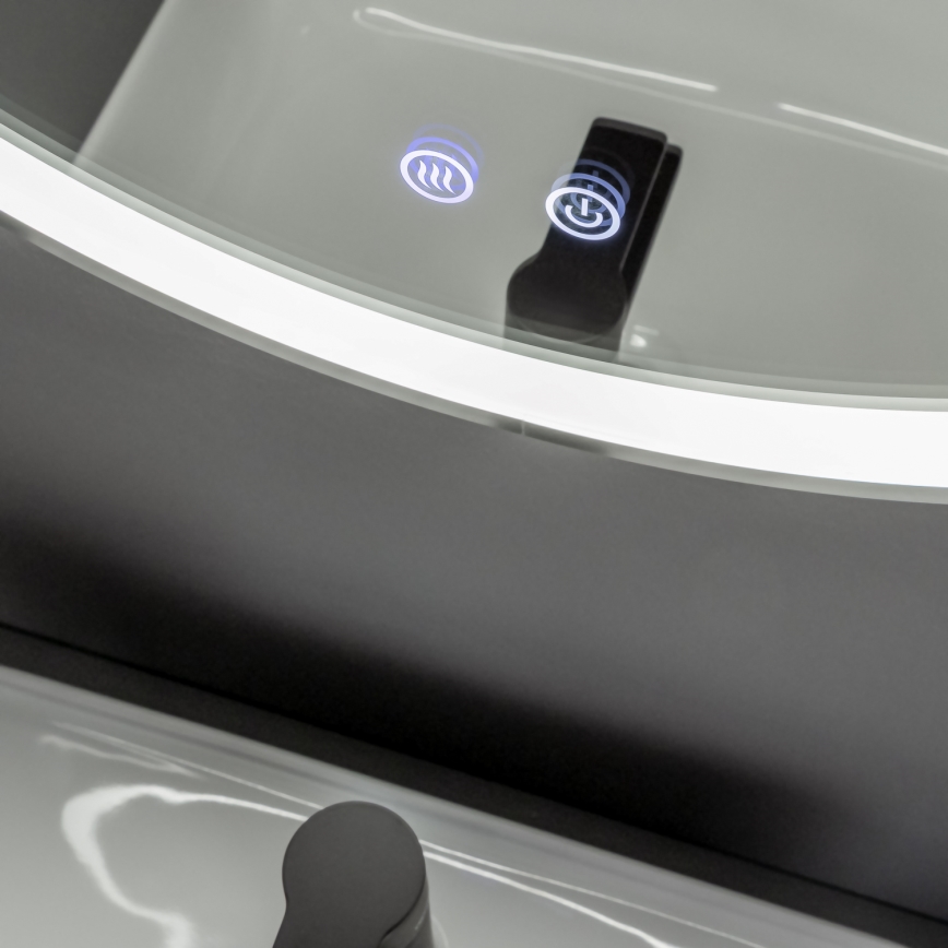 Brilagi - LED Koupelnové vyhřívané zrcadlo ALU PRO LED/18W/230V pr. 60 cm matný chrom IP44 CRI 90 stmívatelné + CCT