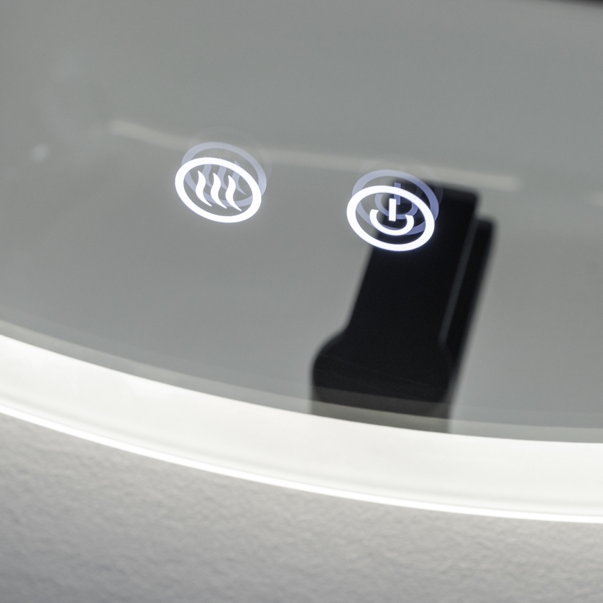 Brilagi - LED Koupelnové vyhřívané zrcadlo CLARA ECO LED/12W/230V pr. 60 cm IP44 CRI 90 stmívatelné + CCT