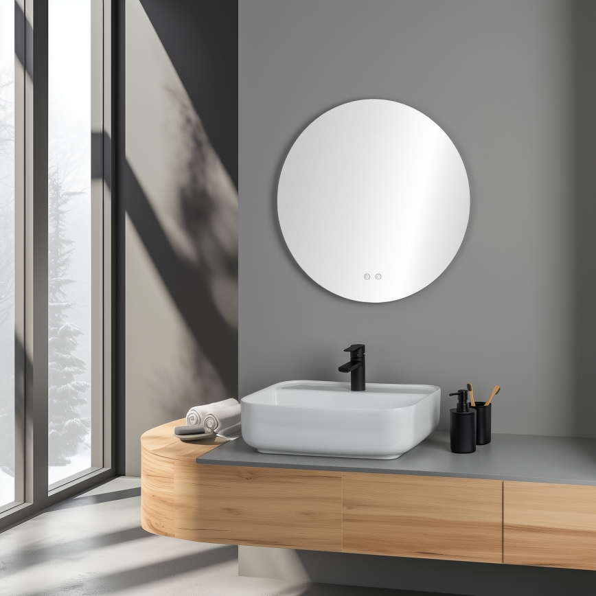 Brilagi - LED Koupelnové vyhřívané zrcadlo DEMI ECO LED/12W/230V pr. 60 cm IP44 CRI 90 stmívatelné + CCT