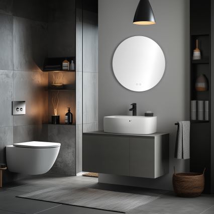 Brilagi - LED Koupelnové vyhřívané zrcadlo DEMI PRO LED/20W/230V pr. 60 cm IP44 CRI 90 stmívatelné + CCT