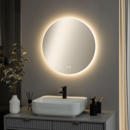 Brilagi - LED Koupelnové vyhřívané zrcadlo DEMI PRO LED/20W/230V pr. 60 cm IP44 CRI 90 stmívatelné + CCT