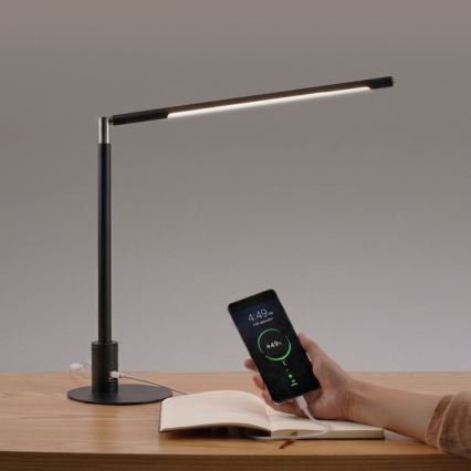 Brilagi - LED Stmívatelná dotyková stolní lampa s USB porty VARIO LED/7W/230V 3000-6500K CRI 96 černá