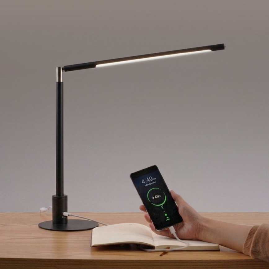 Brilagi - LED Stmívatelná dotyková stolní lampa s USB porty VARIO LED/7W/230V 3000-6500K CRI 96 černá