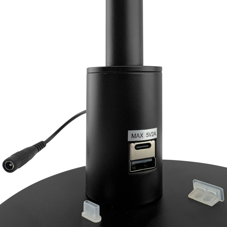 Brilagi - LED Stmívatelná dotyková stolní lampa s USB porty VARIO LED/7W/230V 3000-6500K CRI 96 černá