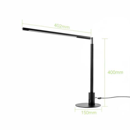 Brilagi - LED Stmívatelná dotyková stolní lampa s USB porty VARIO LED/7W/230V 3000-6500K CRI 96 černá