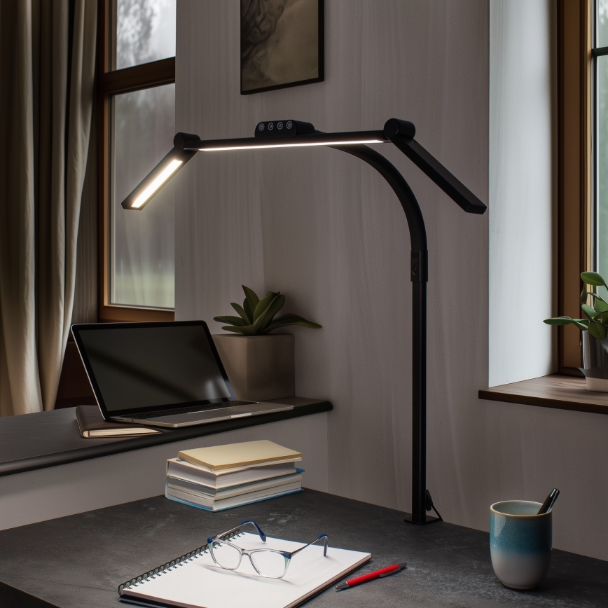 Brilagi - LED Stmívatelná dotyková stolní lampa s klipem VARIO LED/24W/230V 3000-6500K CRI 92 černá