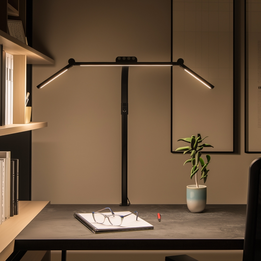Brilagi - LED Stmívatelná dotyková stolní lampa s klipem VARIO LED/24W/230V 3000-6500K CRI 92 černá