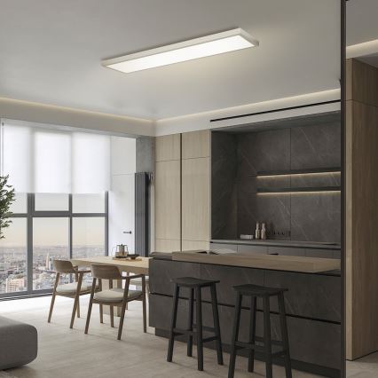 Brilagi - LED Stmívatelné koupelnové stropní svítidlo FRAME SMART LED/50W/230V 120x30 cm 3000-6000K IP44 stříbrná + dálkové ovládání