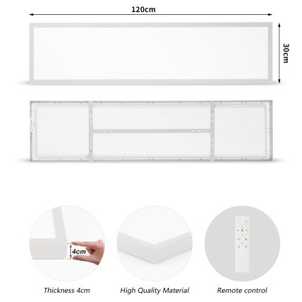 Brilagi - LED Stmívatelné koupelnové stropní svítidlo FRAME SMART LED/50W/230V 120x30 cm 3000-6000K IP44 stříbrná + dálkové ovládání