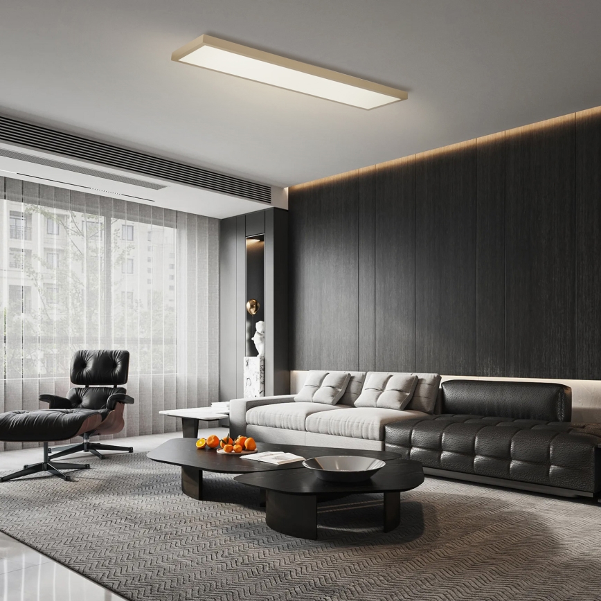 Brilagi - LED Stmívatelné koupelnové stropní svítidlo FRAME SMART LED/50W/230V 120x30 cm 3000-6000K IP44 béžová + dálkové ovládání