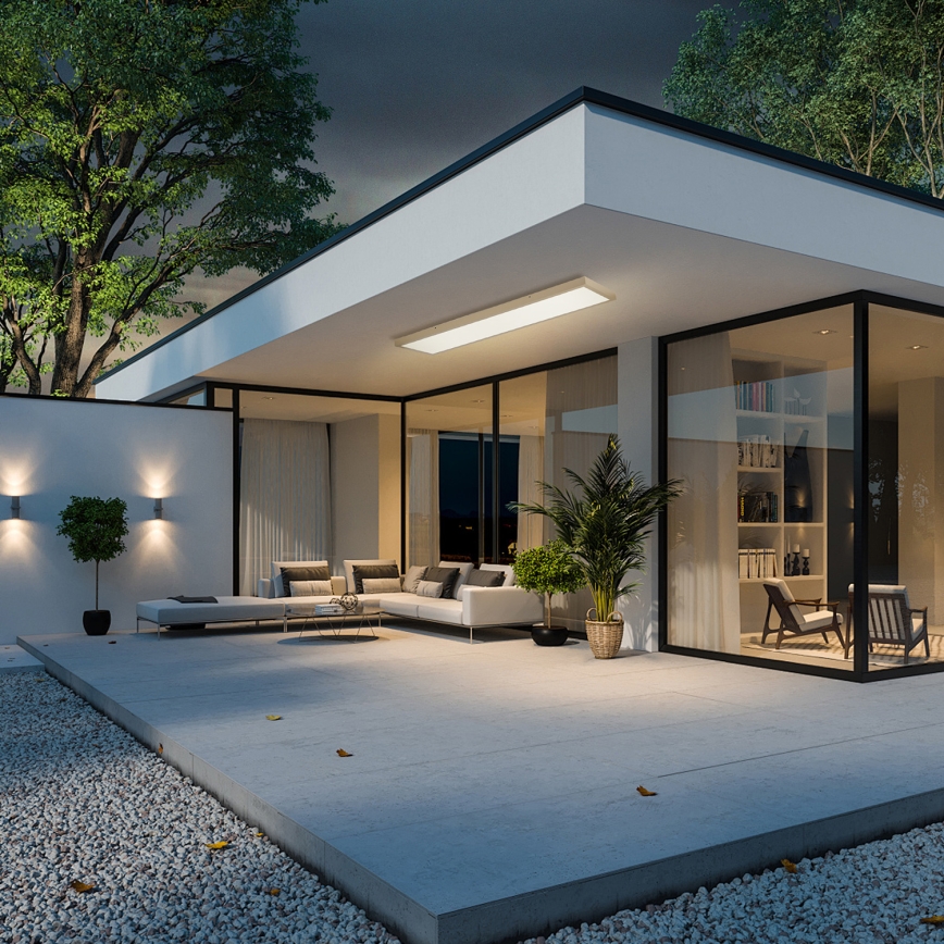 Brilagi - LED Stmívatelné koupelnové stropní svítidlo FRAME SMART LED/50W/230V 120x30 cm 3000-6000K IP44 béžová + dálkové ovládání