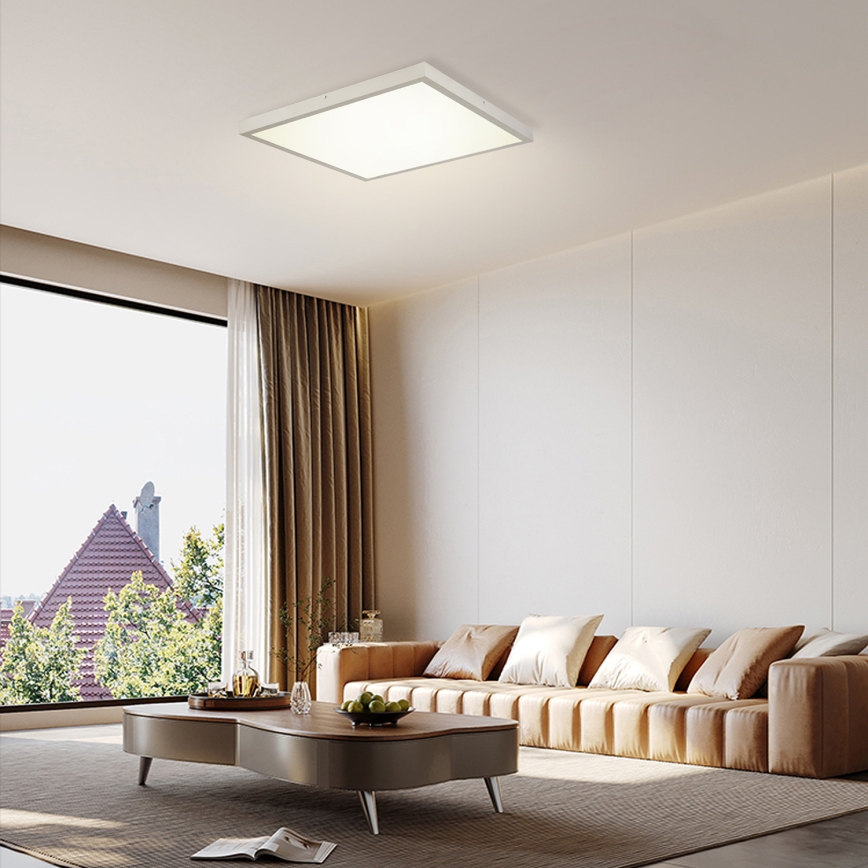 Brilagi - LED Stmívatelné koupelnové stropní svítidlo FRAME SMART LED/50W/230V 60x60 cm 3000-6000K IP44 stříbrná + dálkové ovládání