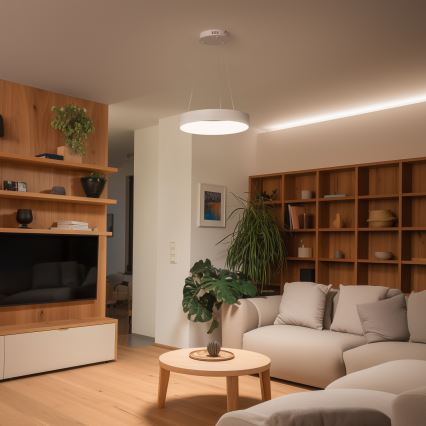 Brilagi - LED Stmívatelný lustr na lanku FALCON II LED/67W/230V 3000-6500K pr. 40 cm bílá + dálkové ovládání