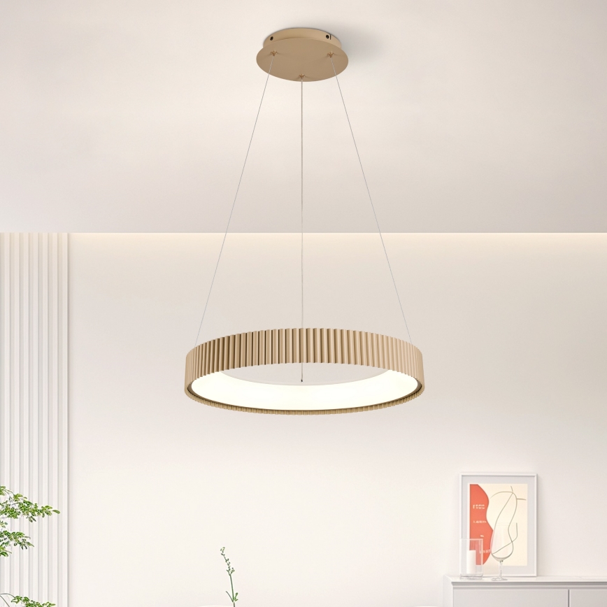 Brilagi - LED Stmívatelný lustr na lanku FALCON MODERN LED/30W/230V 3000-6500K 40 cm béžová + dálkové ovládání
