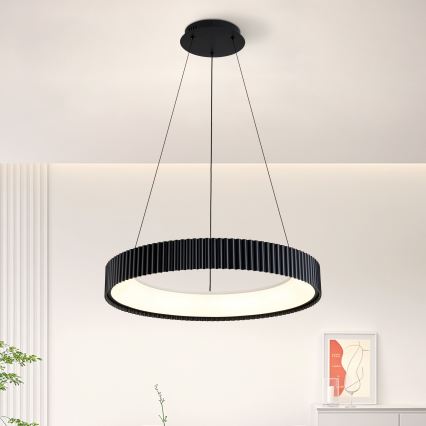 Brilagi - LED Stmívatelný lustr na lanku FALCON MODERN LED/54W/230V 3000-6500K pr. 60 cm černá + dálkové ovládání