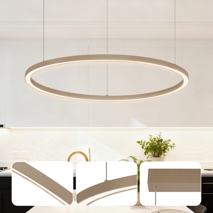 Brilagi - LED Stmívatelný lustr na lanku PORTOFINO LED/60W/230V 3000-6000K pr. 80 cm béžová + dálkové ovládání