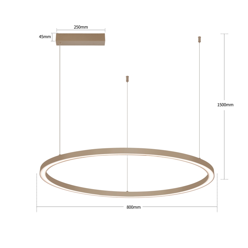 Brilagi - LED Stmívatelný lustr na lanku PORTOFINO LED/60W/230V 3000-6000K pr. 80 cm béžová + dálkové ovládání
