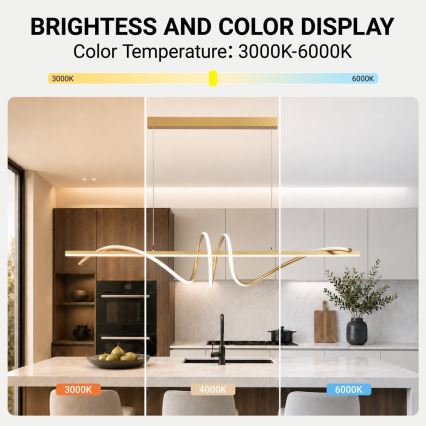 BRILAGI - LED Stmívatelný lustr na lanku SIGNATURE LED/50W/230V 3000-6000K 120 cm zlatá + dálkové ovládání