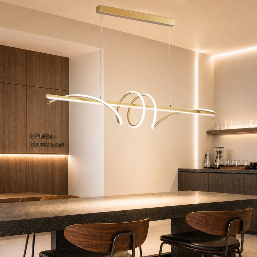 BRILAGI - LED Stmívatelný lustr na lanku SIGNATURE LED/50W/230V 3000-6000K 120 cm zlatá + dálkové ovládání