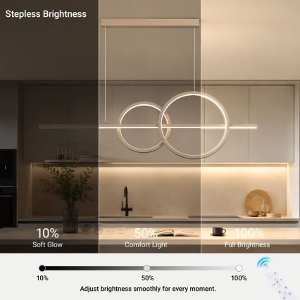 BRILAGI - LED Stmívatelný lustr na lanku SIGNATURE LED/53W/230V 3000-6000K 120 cm béžová+ dálkové ovládání