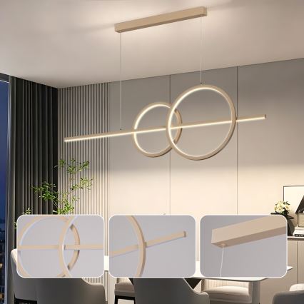 BRILAGI - LED Stmívatelný lustr na lanku SIGNATURE LED/53W/230V 3000-6000K 120 cm béžová+ dálkové ovládání