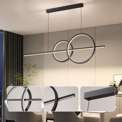 BRILAGI - LED Stmívatelný lustr na lanku SIGNATURE LED/53W/230V 3000-6000K 120 cm černá + dálkové ovládání
