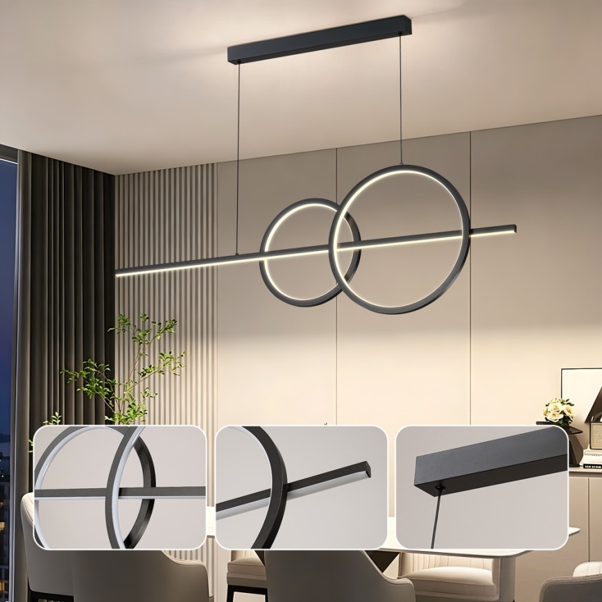 BRILAGI - LED Stmívatelný lustr na lanku SIGNATURE LED/53W/230V 3000-6000K 120 cm černá + dálkové ovládání
