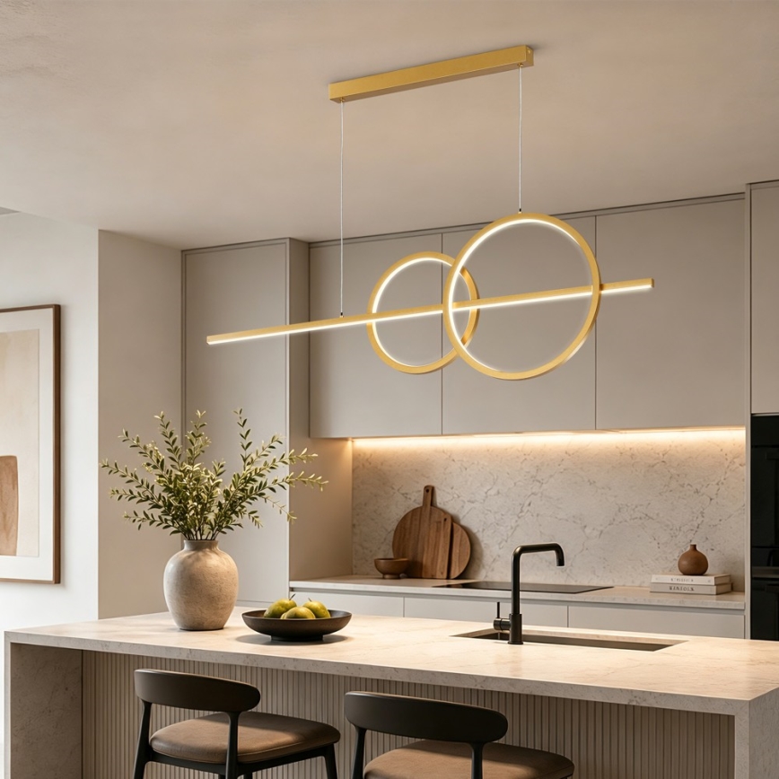 BRILAGI - LED Stmívatelný lustr na lanku SIGNATURE LED/53W/230V 3000-6000K 120 cm zlatá + dálkové ovládání