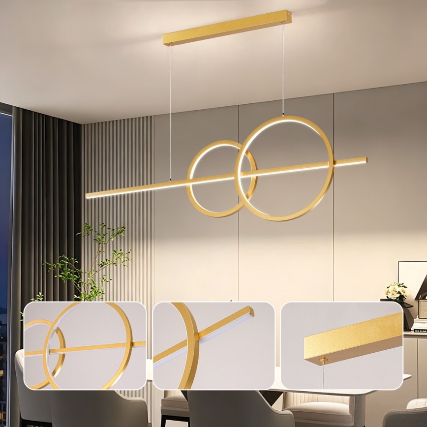 BRILAGI - LED Stmívatelný lustr na lanku SIGNATURE LED/53W/230V 3000-6000K 120 cm zlatá + dálkové ovládání