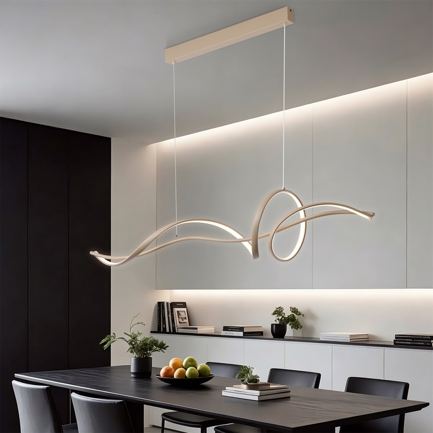 Brilagi - LED Stmívatelný lustr na lanku SIGNATURE LED/55W/230V 3000-6000K 120x23 cm béžová + dálkové ovládání