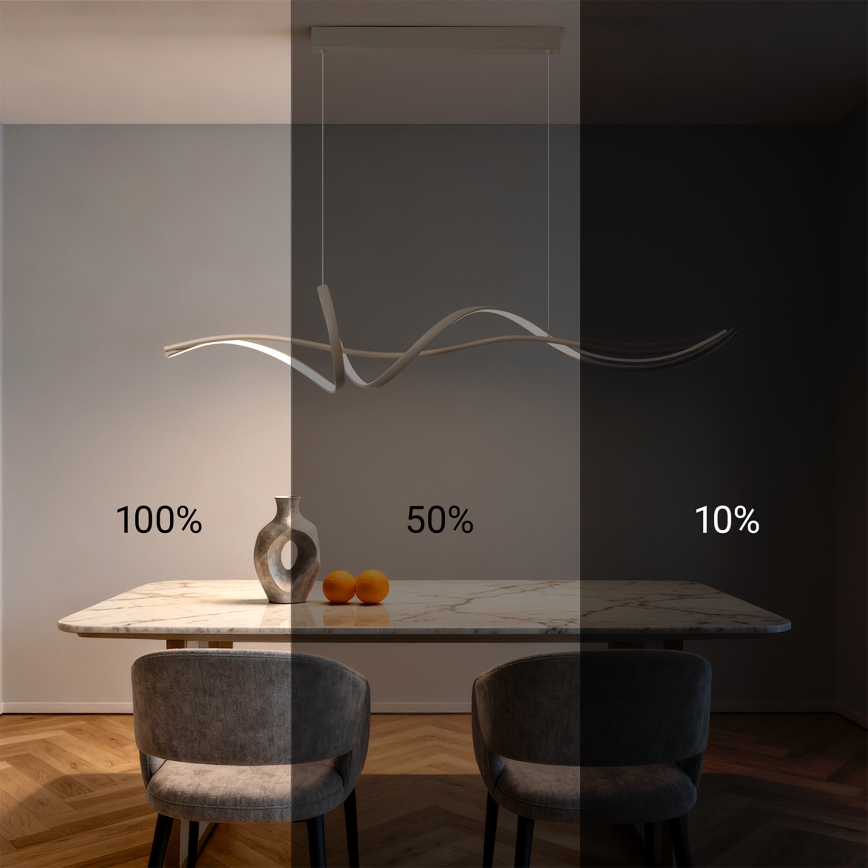 Brilagi - LED Stmívatelný lustr na lanku SIGNATURE LED/55W/230V 3000-6000K 120x23 cm béžová + dálkové ovládání