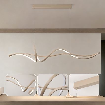 Brilagi - LED Stmívatelný lustr na lanku SIGNATURE LED/55W/230V 3000-6000K 120x23 cm béžová + dálkové ovládání