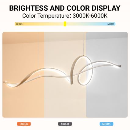 Brilagi - LED Stmívatelný lustr na lanku SIGNATURE LED/55W/230V 3000-6000K 120x23 cm béžová + dálkové ovládání