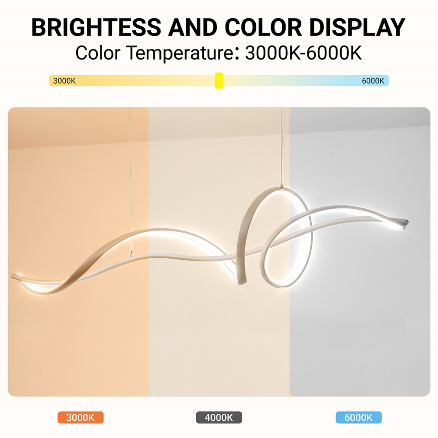 Brilagi - LED Stmívatelný lustr na lanku SIGNATURE LED/55W/230V 3000-6000K 120x23 cm béžová + dálkové ovládání