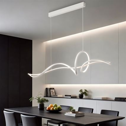 Brilagi - LED Stmívatelný lustr na lanku SIGNATURE LED/55W/230V 3000-6000K 120x23 cm bílá + dálkové ovládání