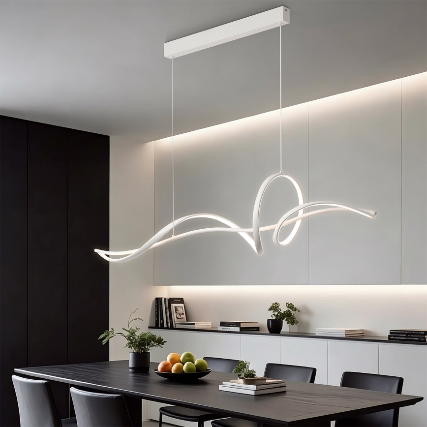 Brilagi - LED Stmívatelný lustr na lanku SIGNATURE LED/55W/230V 3000-6000K 120x23 cm bílá + dálkové ovládání