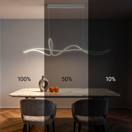 Brilagi - LED Stmívatelný lustr na lanku SIGNATURE LED/55W/230V 3000-6000K 120x23 cm bílá + dálkové ovládání