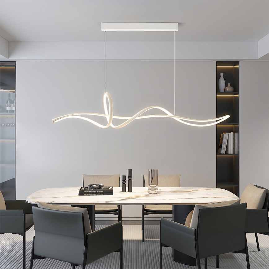 Brilagi - LED Stmívatelný lustr na lanku SIGNATURE LED/55W/230V 3000-6000K 120x23 cm bílá + dálkové ovládání
