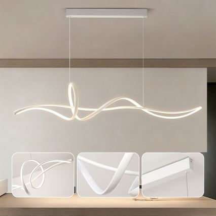 Brilagi - LED Stmívatelný lustr na lanku SIGNATURE LED/55W/230V 3000-6000K 120x23 cm bílá + dálkové ovládání