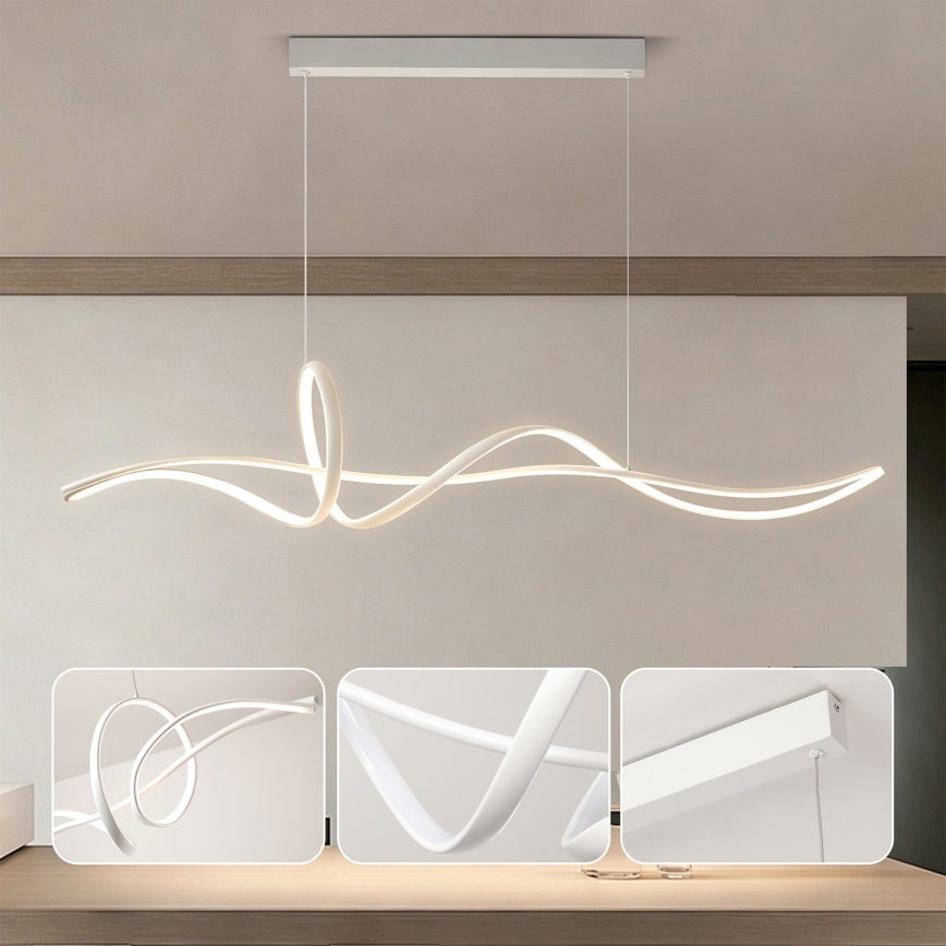 Brilagi - LED Stmívatelný lustr na lanku SIGNATURE LED/55W/230V 3000-6000K 120x23 cm bílá + dálkové ovládání