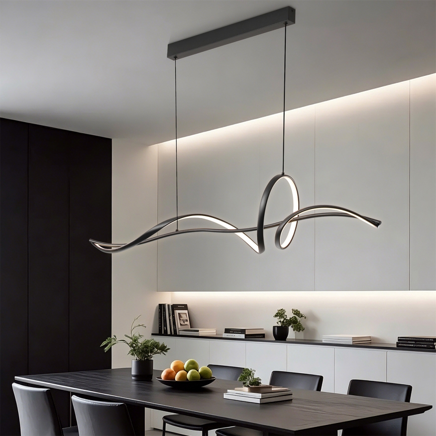 Brilagi - LED Stmívatelný lustr na lanku SIGNATURE LED/55W/230V 3000-6000K 120x23 cm černá + dálkové ovládání