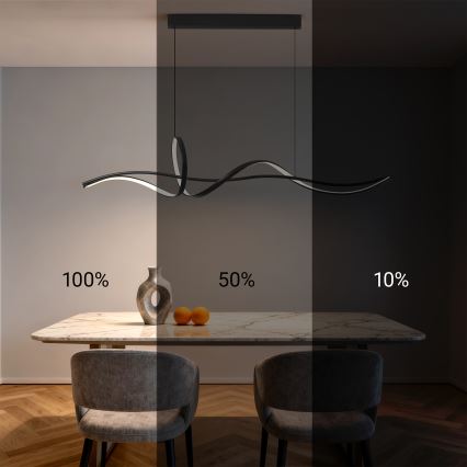 Brilagi - LED Stmívatelný lustr na lanku SIGNATURE LED/55W/230V 3000-6000K 120x23 cm černá + dálkové ovládání