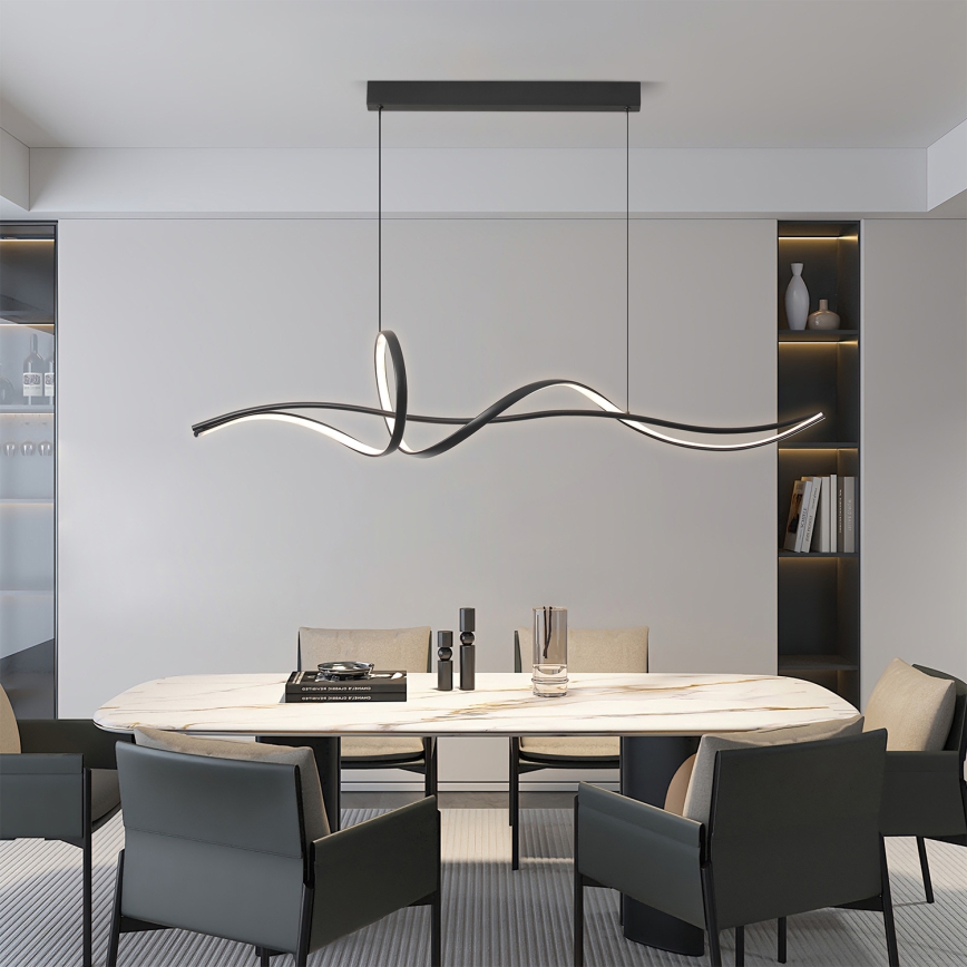 Brilagi - LED Stmívatelný lustr na lanku SIGNATURE LED/55W/230V 3000-6000K 120x23 cm černá + dálkové ovládání