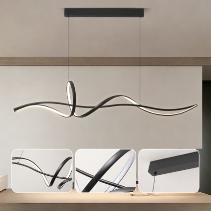 Brilagi - LED Stmívatelný lustr na lanku SIGNATURE LED/55W/230V 3000-6000K 120x23 cm černá + dálkové ovládání