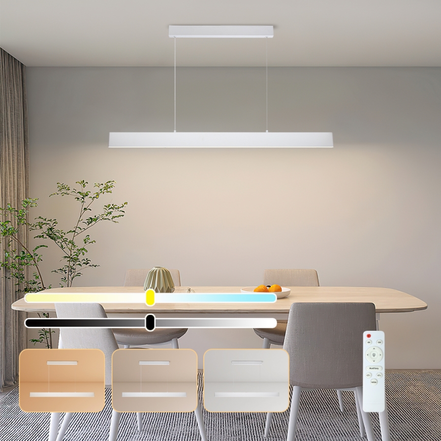 Brilagi - LED Stmívatelný lustr na lanku SLIMLINE LED/40W/230V 3000-6000K bílá + dálkové ovládání