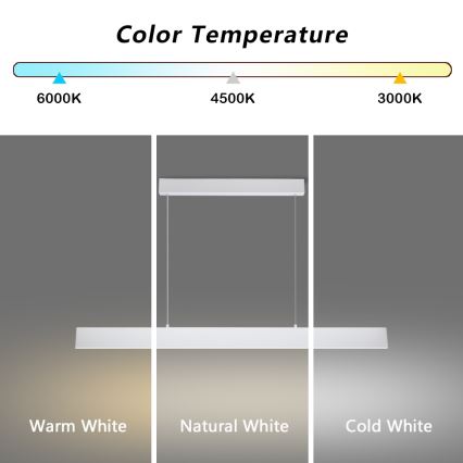 Brilagi - LED Stmívatelný lustr na lanku SLIMLINE LED/40W/230V 3000-6000K bílá + dálkové ovládání