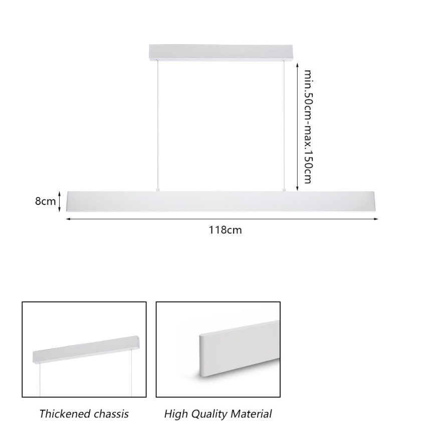 Brilagi - LED Stmívatelný lustr na lanku SLIMLINE LED/40W/230V 3000-6000K bílá + dálkové ovládání