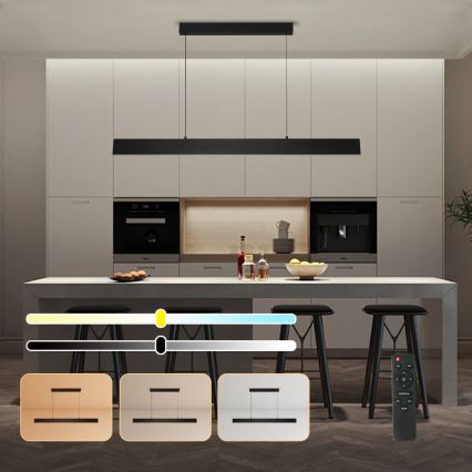 Brilagi - LED Stmívatelný lustr na lanku SLIMLINE LED/40W/230V 3000-6000K černá + dálkové ovládání