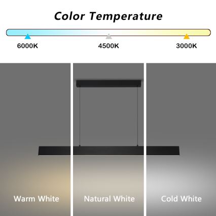 Brilagi - LED Stmívatelný lustr na lanku SLIMLINE LED/40W/230V 3000-6000K černá + dálkové ovládání